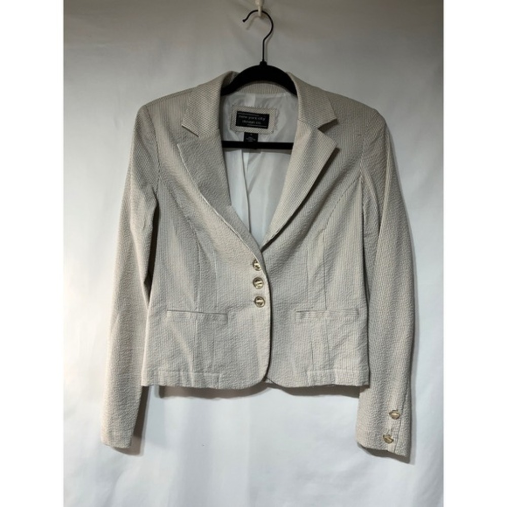 New‎ York City Design Co. Women's Size 6 Striped Seersucker Blazer Jacket